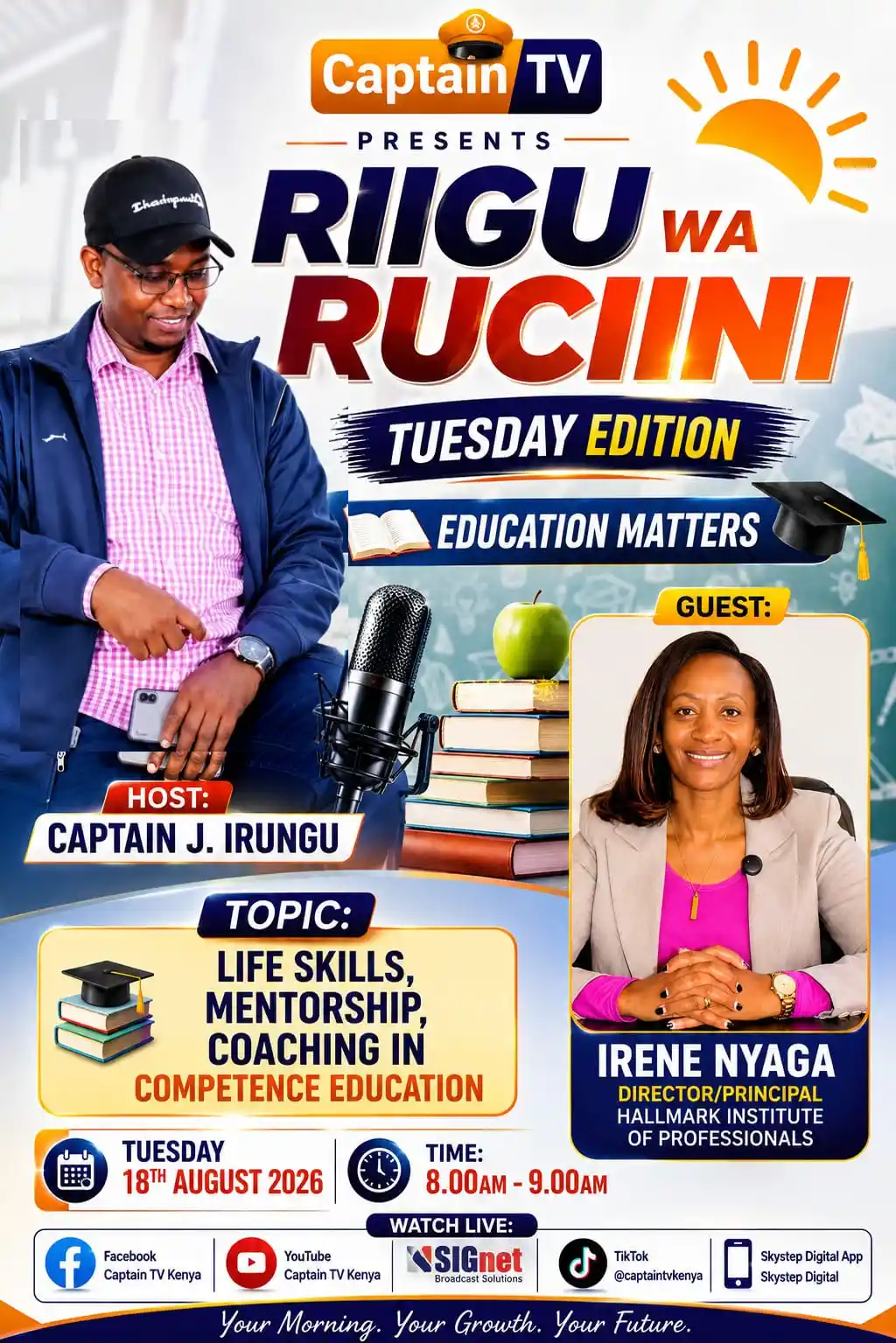 Irene Nyaga Elijah on Captain TV discussing Professional Courses and Opportunities